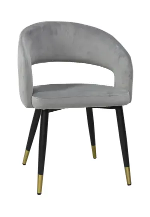 Scaun Monaco Gri din Catifea Babyface