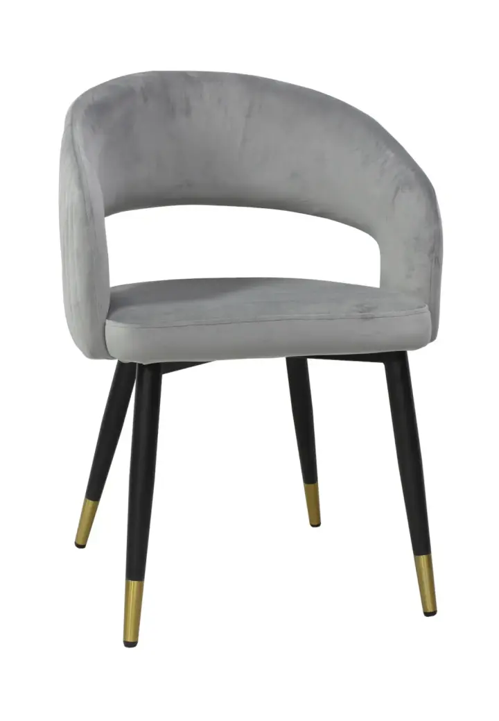 Scaun Monaco Gri din Catifea Babyface