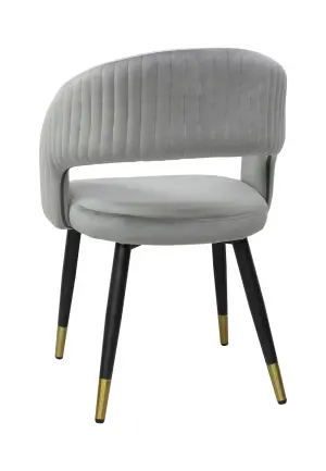 Scaun Monaco Gri din Catifea Babyface