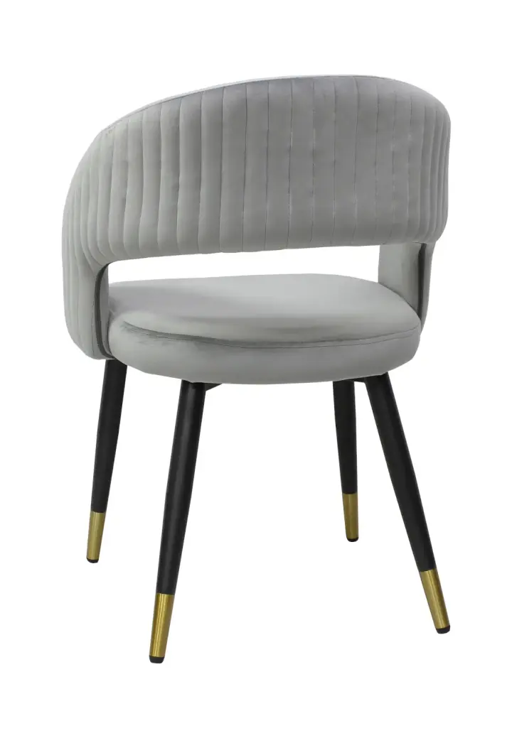 Scaun Monaco Gri din Catifea Babyface