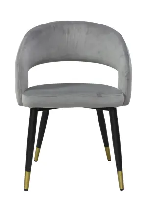 Scaun Monaco Gri din Catifea Babyface