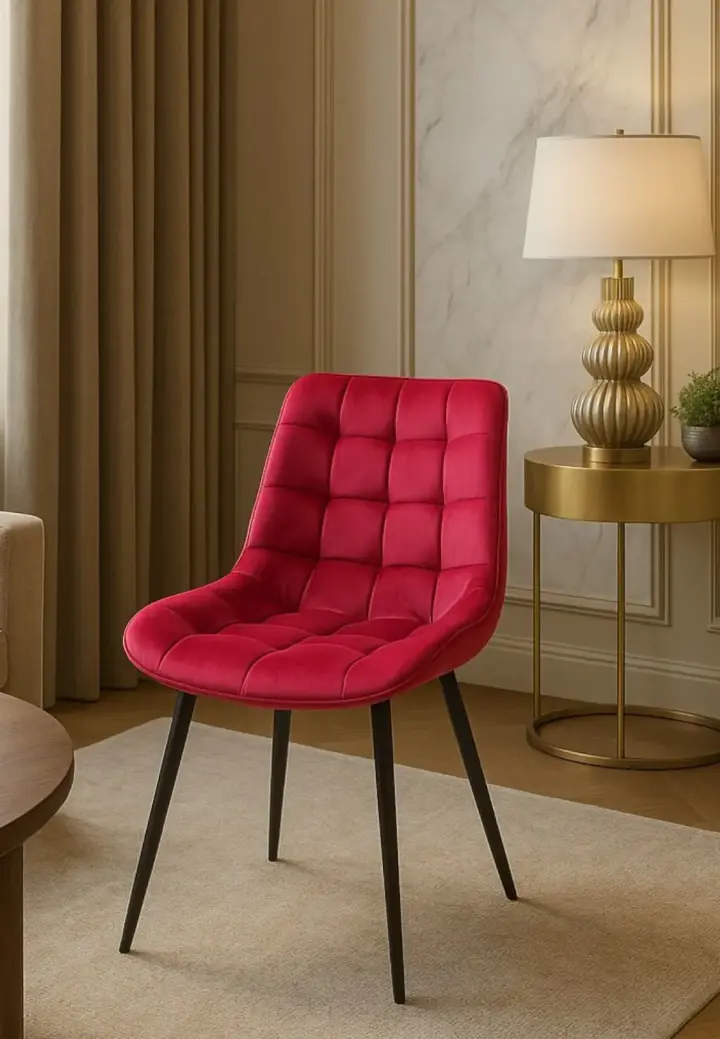 Scaun Onix Roșu Fucsia din Catifea Babyface