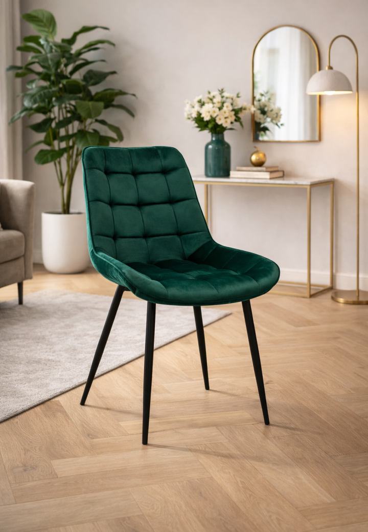 Scaun Onix Verde Închis din Catifea Babyface