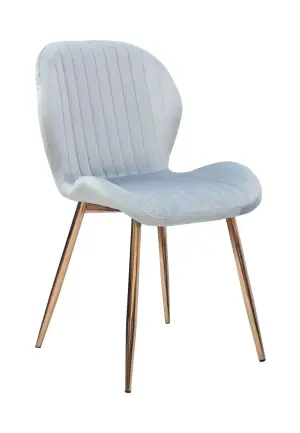 Scaun Opal Gri Deschis cu Picioare Gold Rose – Catifea Babyface