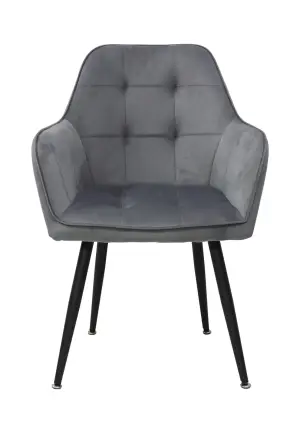 Scaun Perla Gri din Catifea Babyface