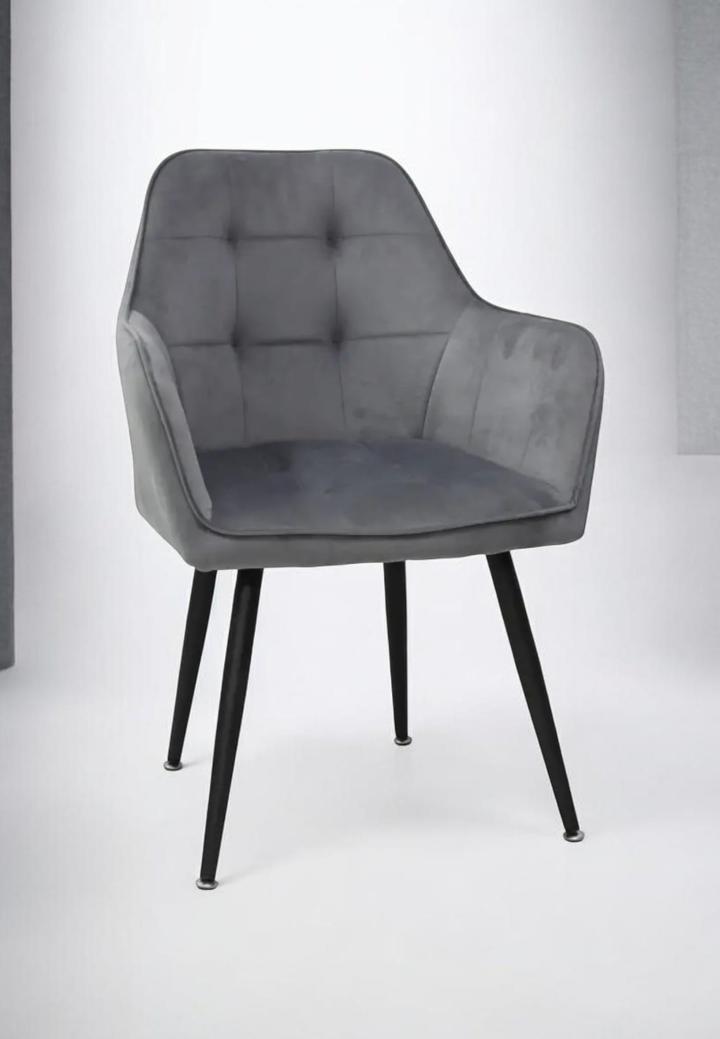 Scaun Perla Gri din Catifea Babyface