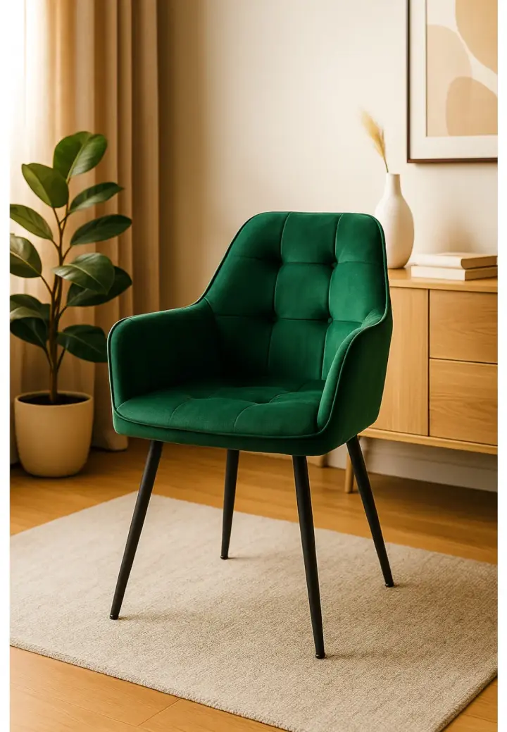 Scaun Perla Verde din Catifea Babyface