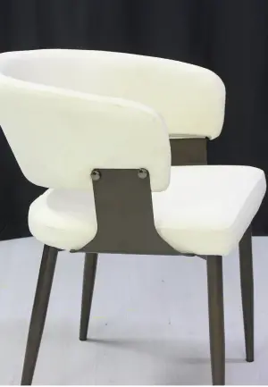 Scaun Ryga Crem cu Tapițerie Textilă