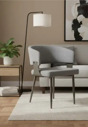 Scaun Ryga Gri cu Tapițerie Textilă