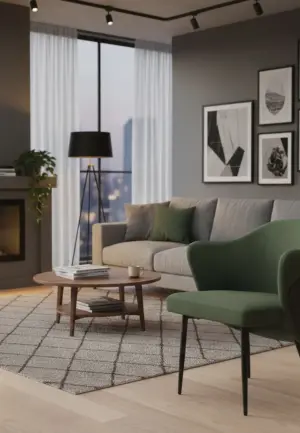 Scaun Titan Verde Negru, Piele Ecologică și Textil